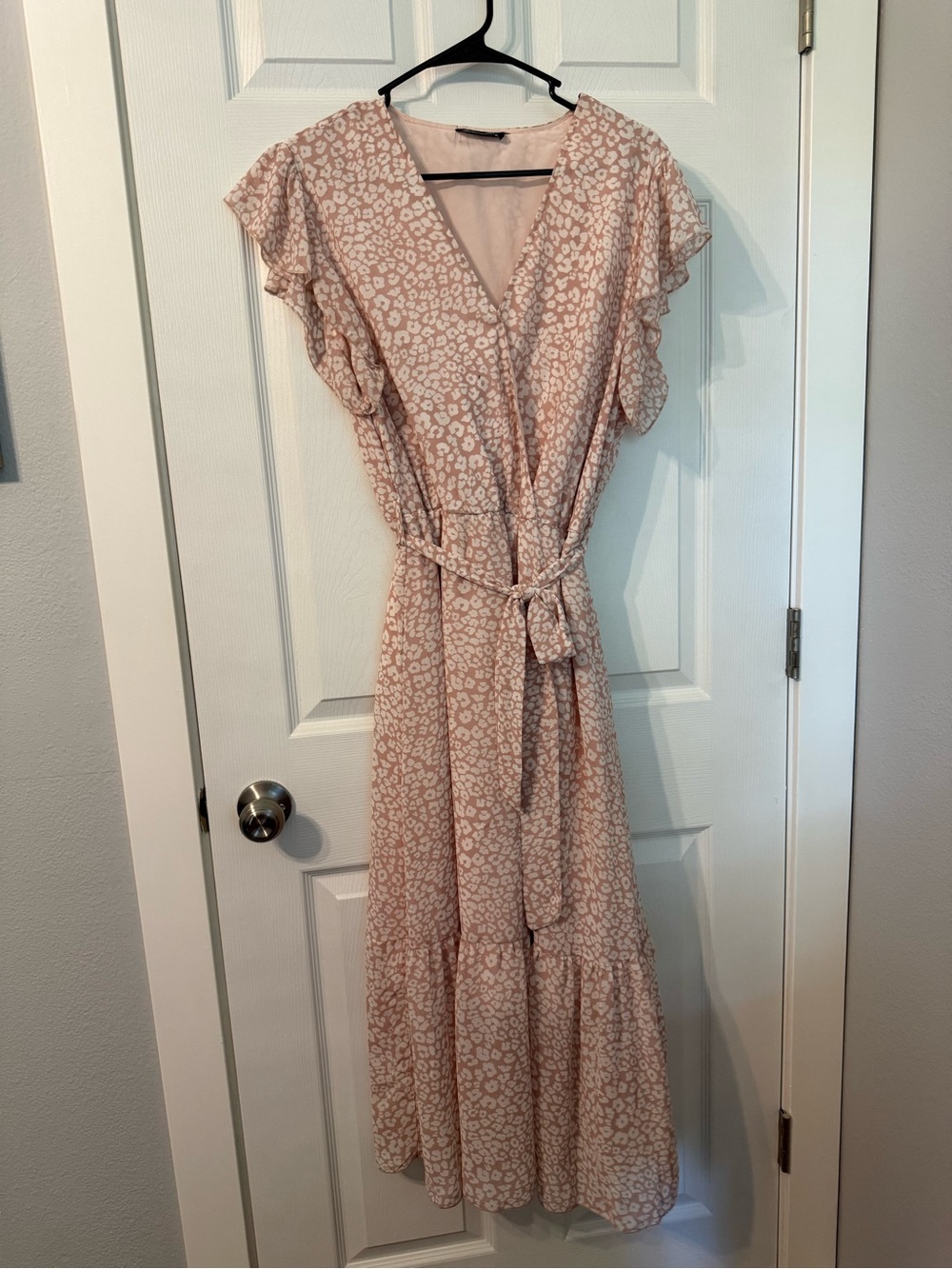 Floral Wrap Maxi Dress in Dusty Pink